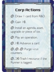 Player Aid - Corp Actions Reference Card